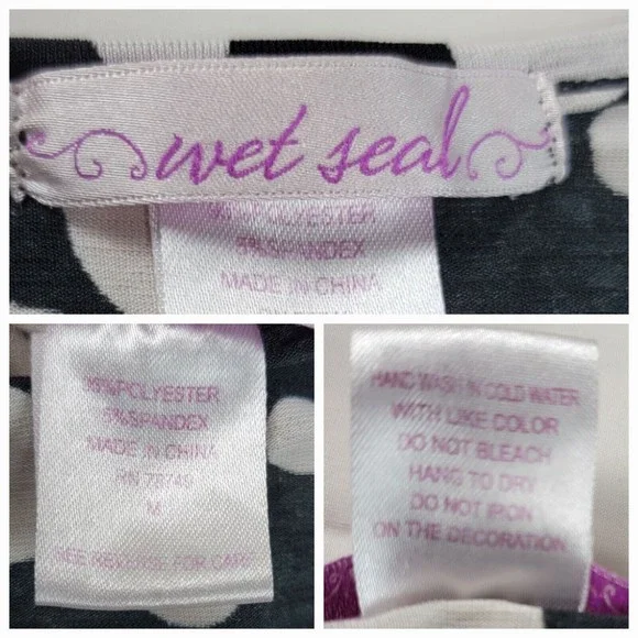 Vintage 90s Wet Seal Dressy Tank Top Blouse Womens S / M Embellished Polkadot - Picture 5 of 16